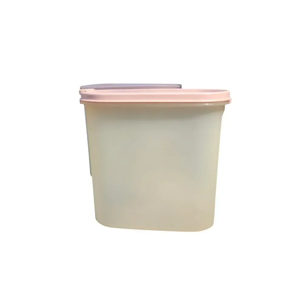 Tupperware VTG Modular Mates Square #3 & Oval #3 Pink Lid Dry Food Container Set